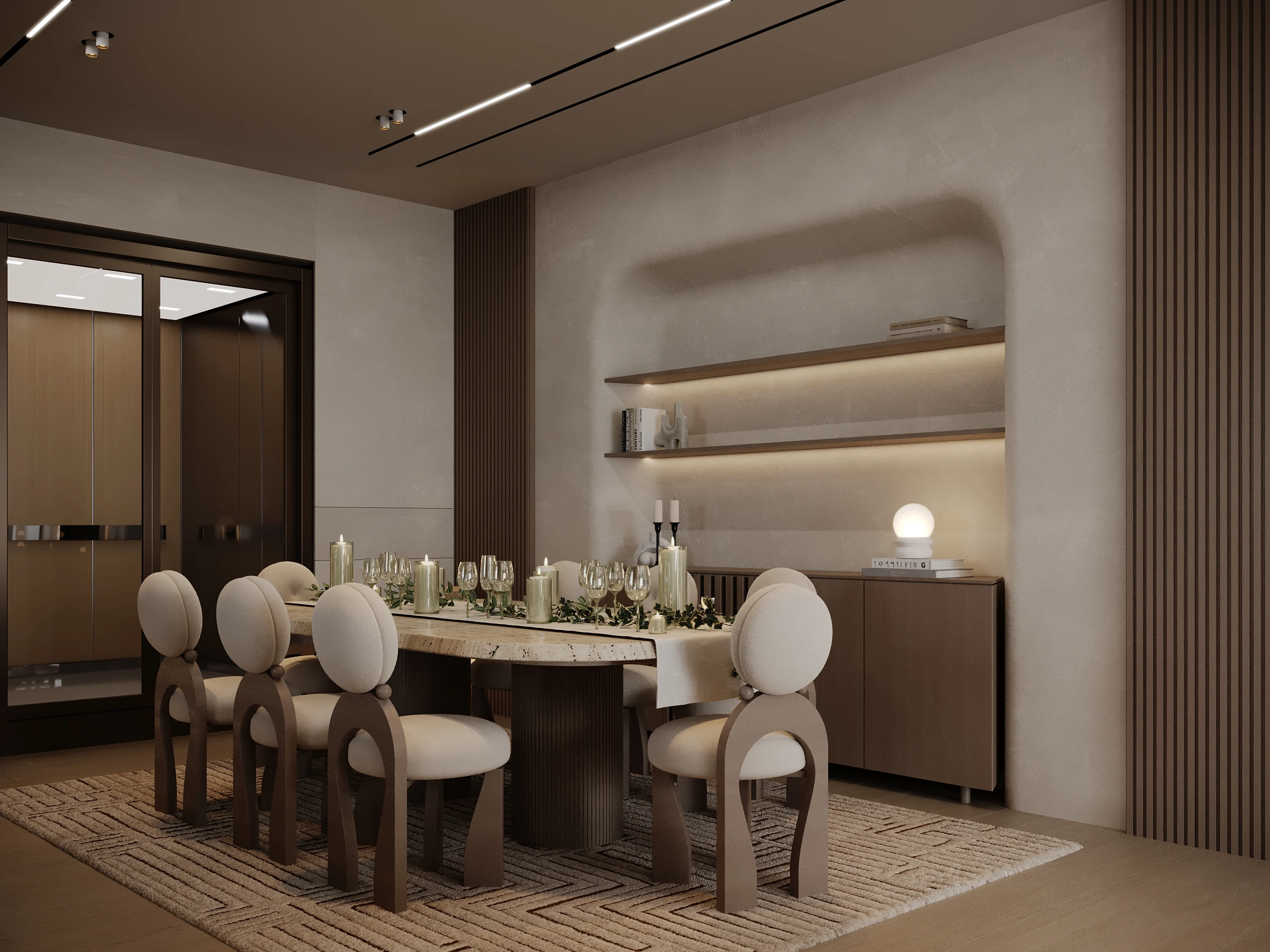 Top-Down Architectural View of Living Room Furniture Composition