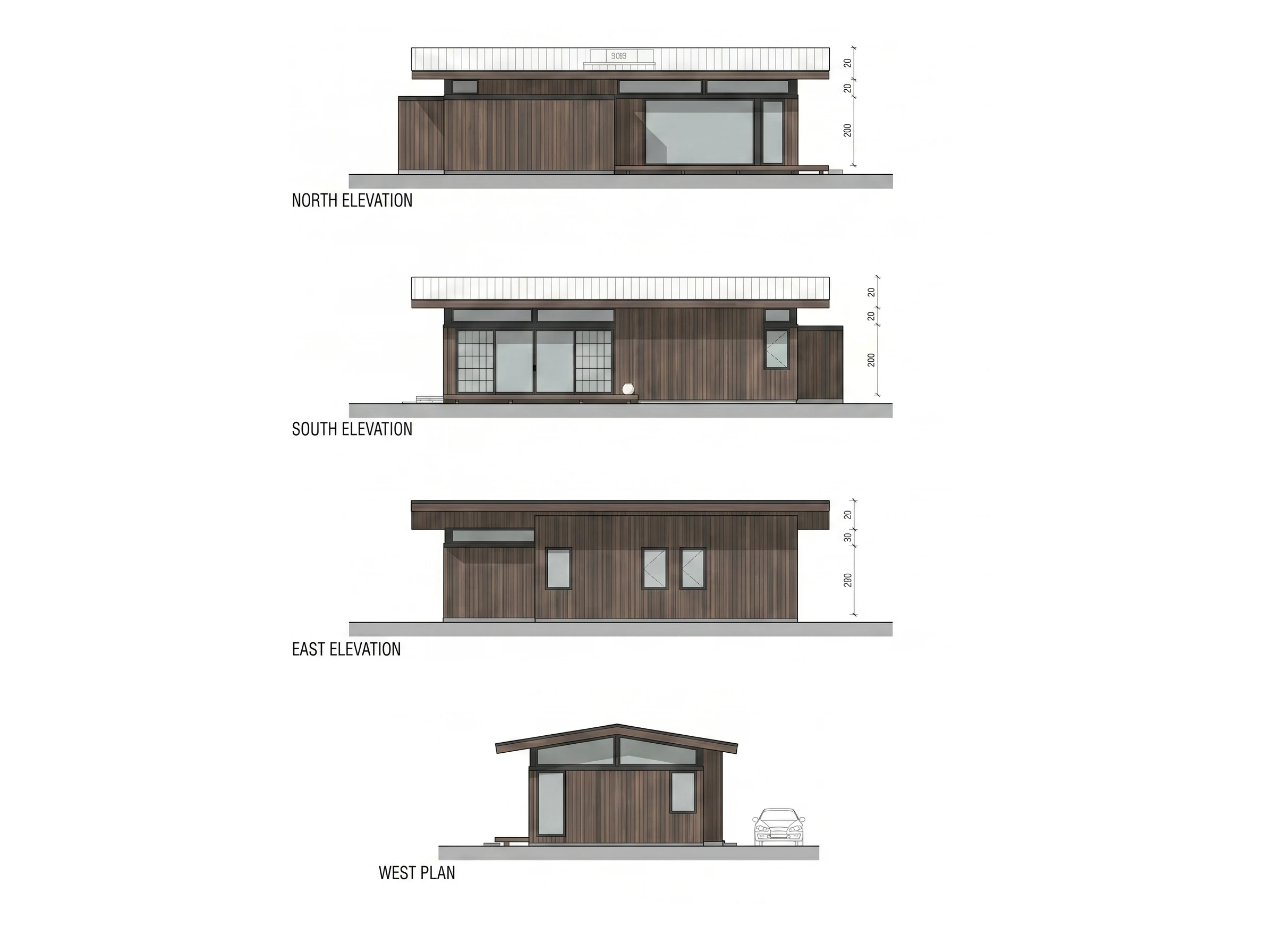 Approved Architectural Elevations (North, South, East, West)